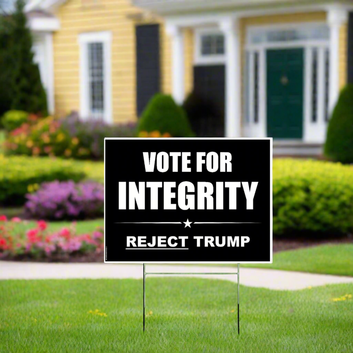 Vote for Integrity | Reject Trump - Yard Sign